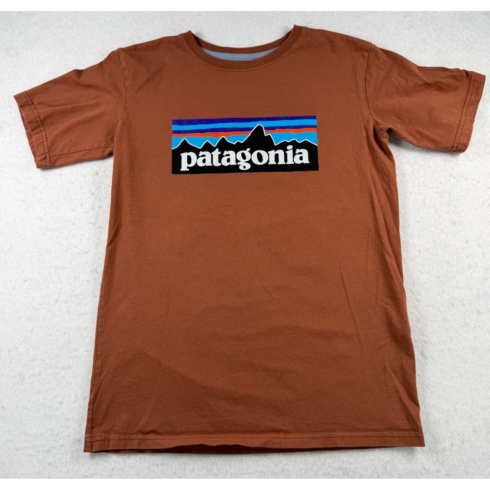 Patagonia Kids P-6 Logo Organic Cotton T-Shirt Brown Youth XL 14